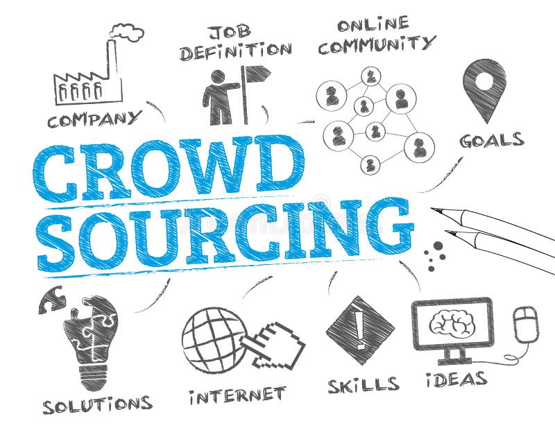 Concetto di Crowdsourcing illustrazione di stock Concetto di Crowdsourcing illustrazione di stock