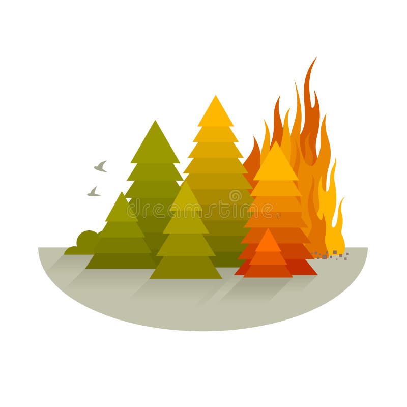 Concetto di disastro di incendio violento illustrazione di stock Concetto di disastro di incendio violento illustrazione di stock