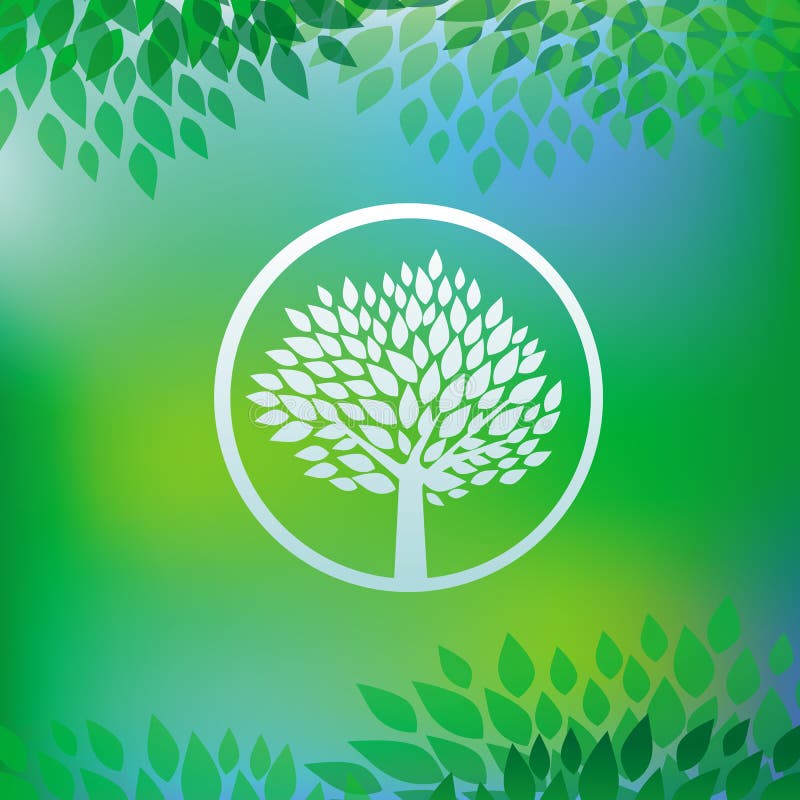 Concetto di ecologia di vettore - emblema dell'albero illustrazione vettoriale Concetto di ecologia di vettore - emblema dell'albero illustrazione vettoriale