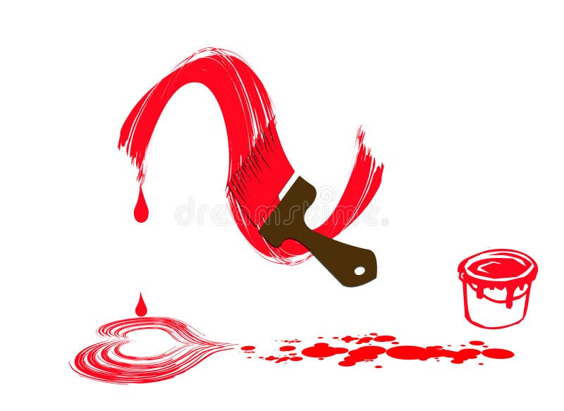 Concetto di goccia di colore di acqua del cuore illustrazione vettoriale Concetto di goccia di colore di acqua del cuore illustrazione vettoriale