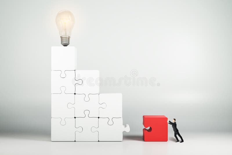 Concetto di idea, di quiz e della soluzione illustrazione vettoriale