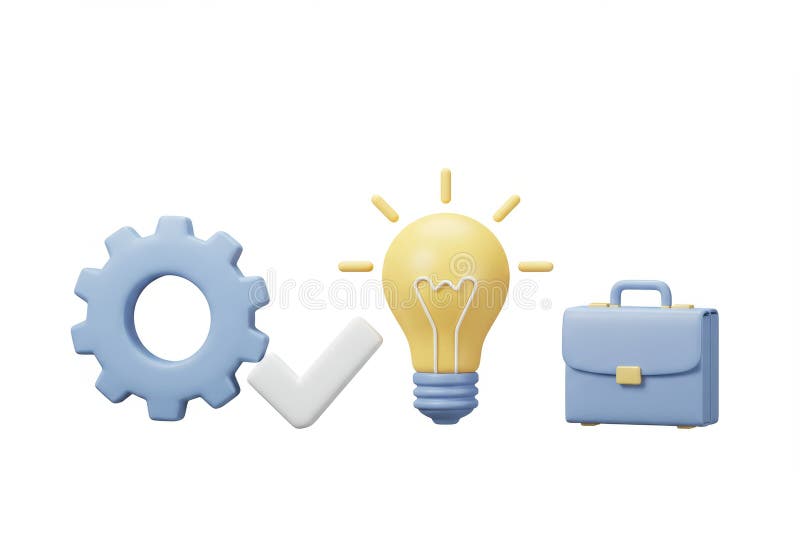 Concetto di implementazione delle idee con l'ingranaggio a lampadina e la custodia rapida illustrazione di stock