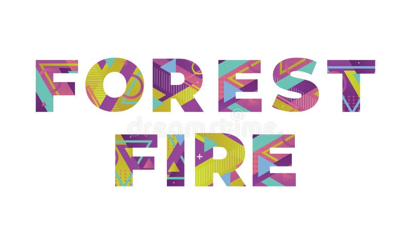 Concetto di incendio boschivo illustrazione di parole d'arte royalty illustrazione gratis