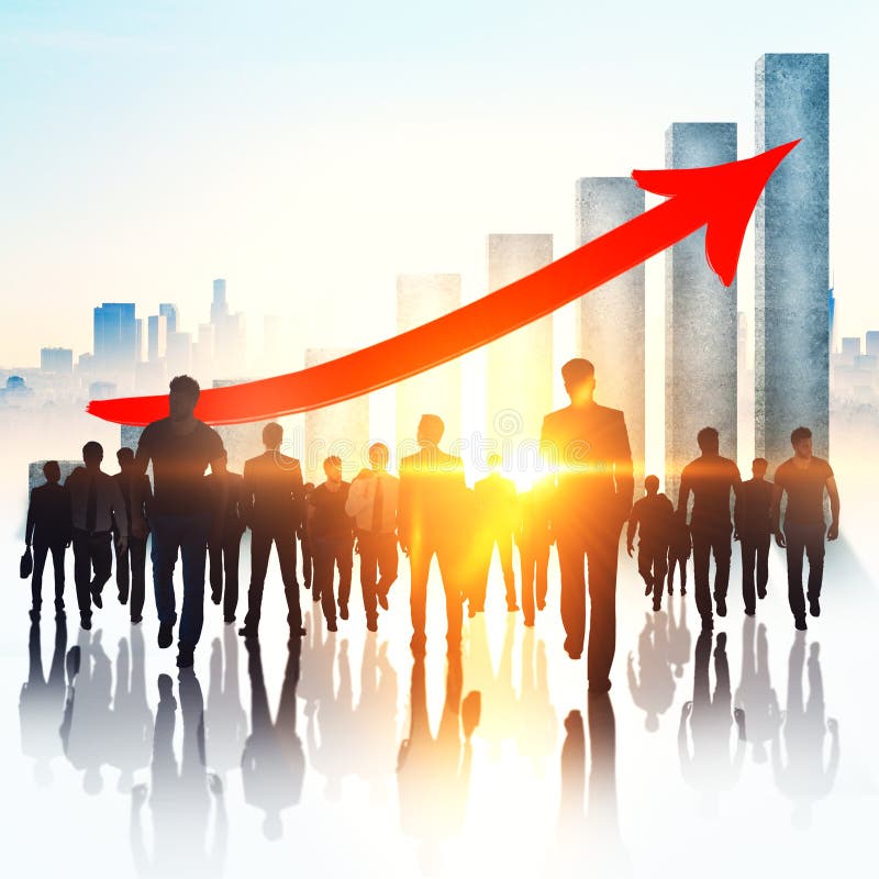Concetto di lavoro di squadra, di crescita e di occupazione illustrazione vettoriale