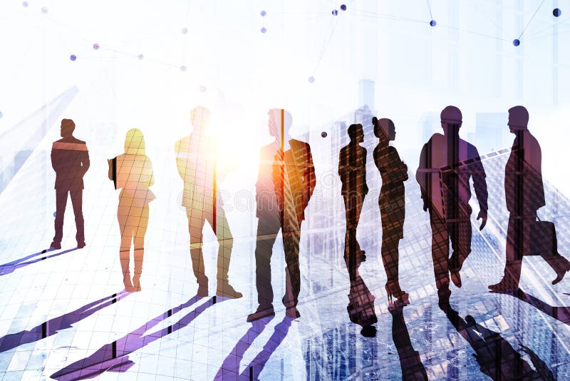 Concetto di lavoro di squadra, di successo e di conferenza illustrazione di stock