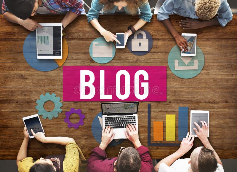 Concetto di media della rete sociale di messaggio di media di blogging del blog immagine stock Concetto di media della rete sociale di messaggio di media di blogging del blog immagine stock
