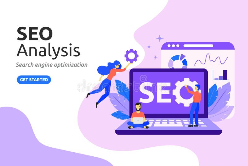 Concetto di progetto di SEO Analysis Stile piano moderno Illustra di vettore illustrazione di stock Concetto di progetto di SEO Analysis Stile piano moderno Illustra di vettore illustrazione di stock