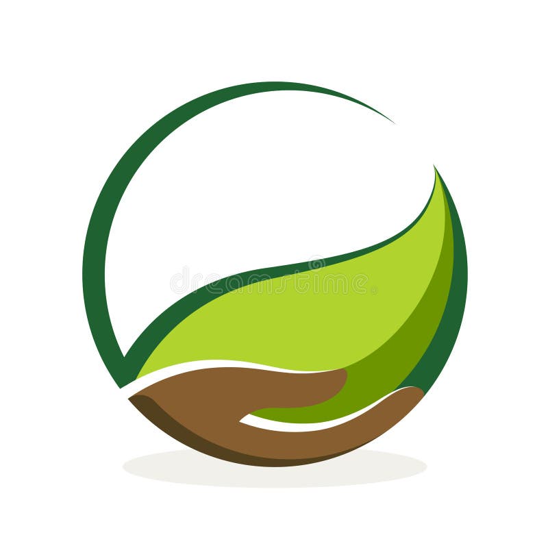 Concetto di protezione di natura Mano che tiene una foglia illustrazione vettoriale Concetto di protezione di natura Mano che tiene una foglia illustrazione vettoriale