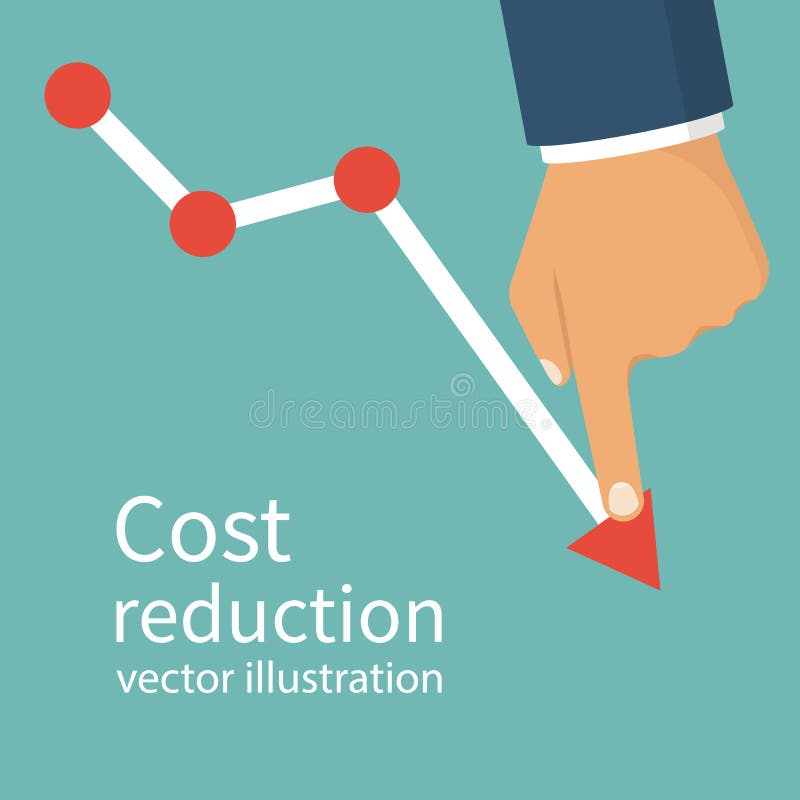 Concetto di riduzione dei costi illustrazione vettoriale Concetto di riduzione dei costi illustrazione vettoriale