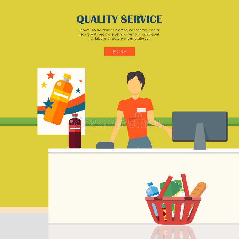 Concetto di servizio di qualità illustrazione di stock Concetto di servizio di qualità illustrazione di stock