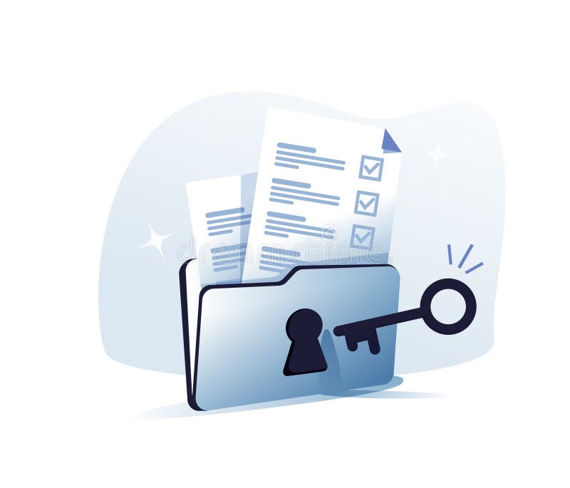 Concetto di sicurezza informatica o web. Idea di protezione e sicurezza digitali dei dati. Tecnologia moderna e criminalità virtua illustrazione di stock