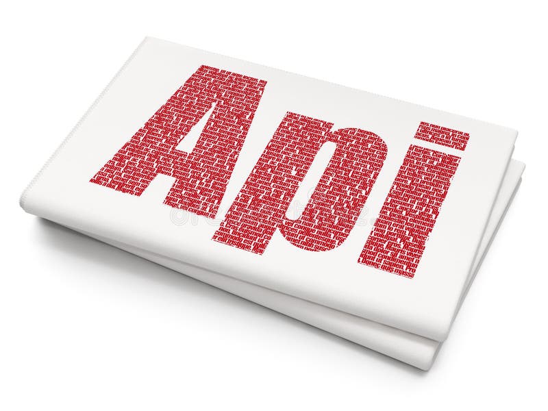 Concetto di software: Api sul fondo in bianco del giornale royalty illustrazione gratis