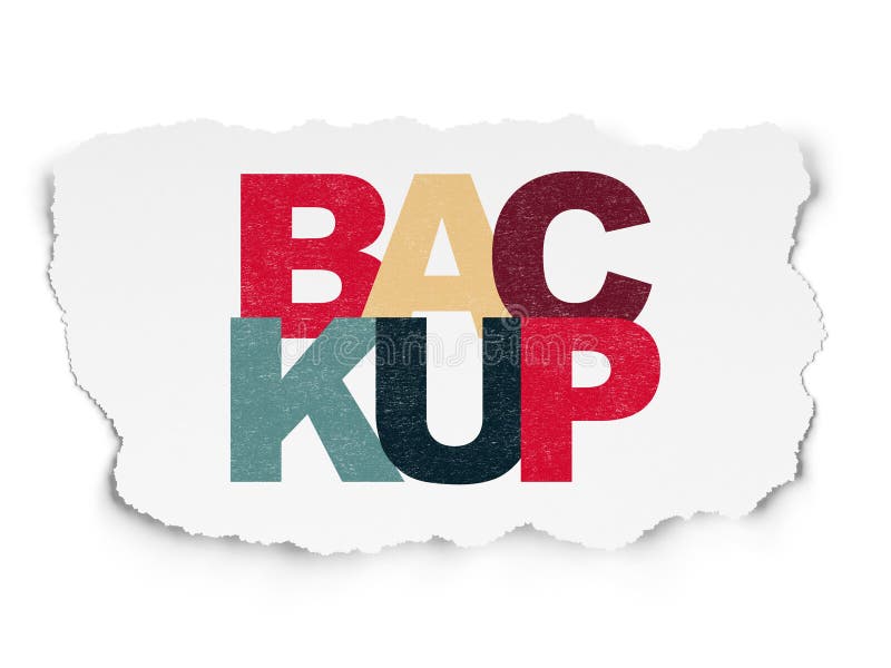 Concetto di software: Backup su fondo di carta lacerato illustrazione vettoriale