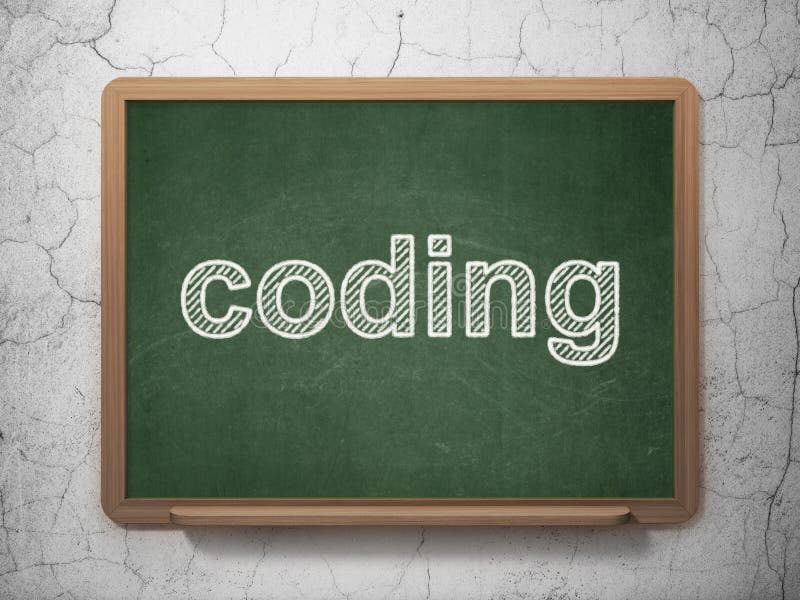 Concetto di software: Codifica sul fondo della lavagna illustrazione di stock