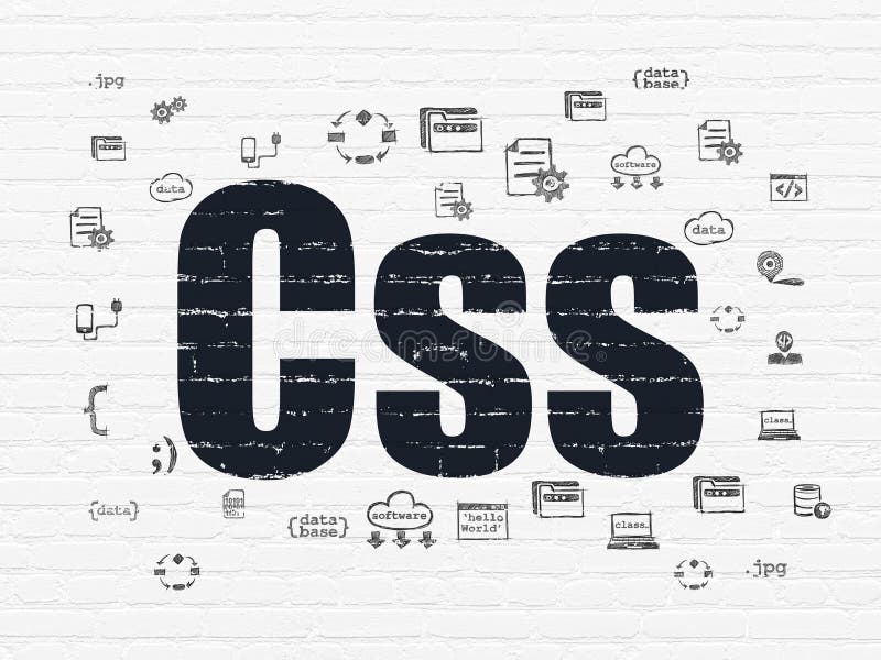 Concetto di software: Css sul fondo della parete illustrazione di stock