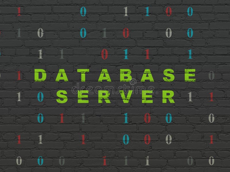 Concetto di software: Database server sul fondo della parete royalty illustrazione gratis