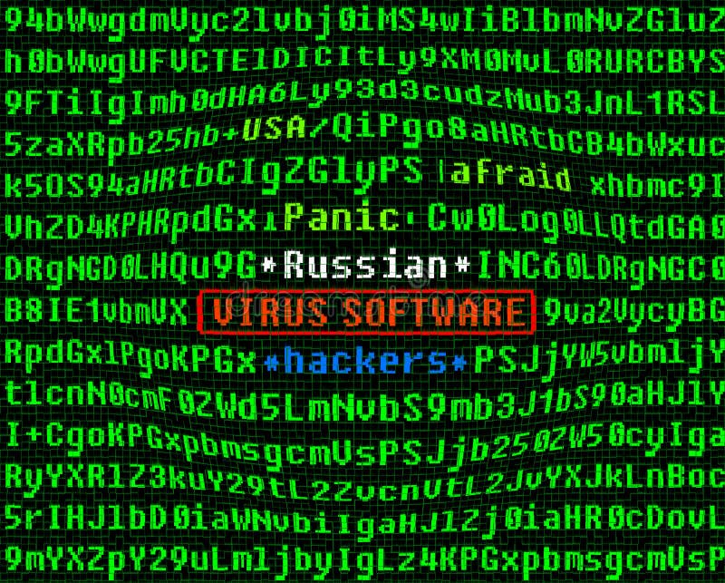 Concetto di software del virus Virus nel codice di programma illustrazione di stock
