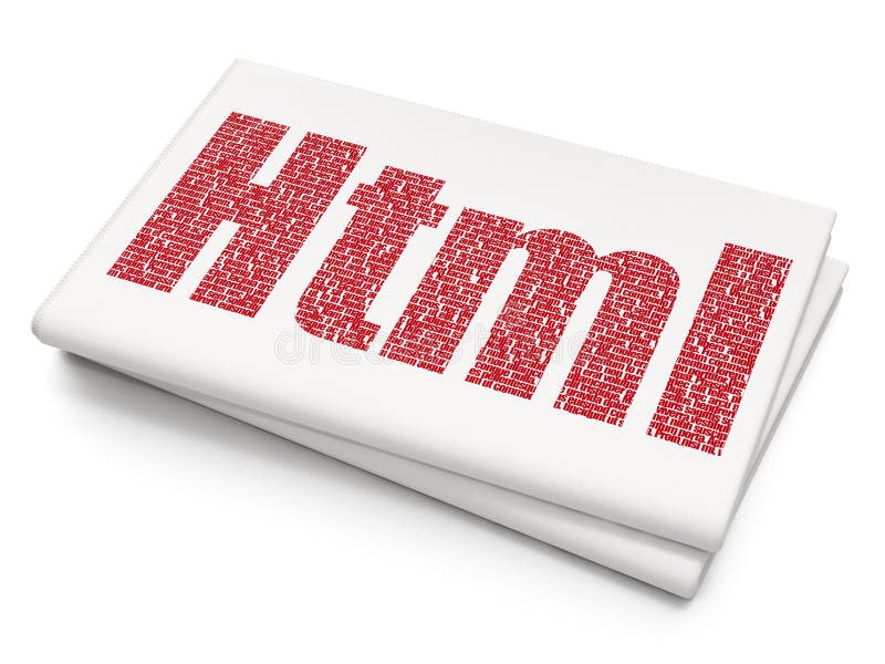 Concetto di software: HTML sul fondo in bianco del giornale royalty illustrazione gratis