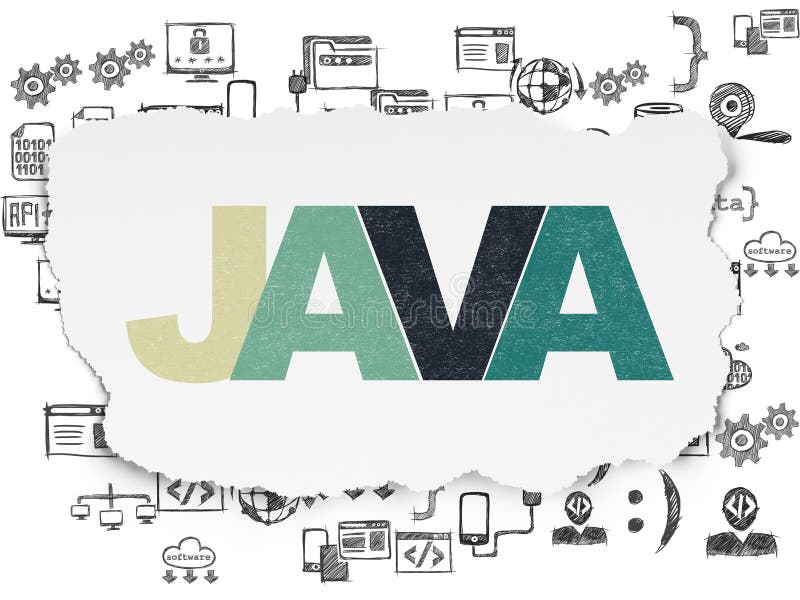 Concetto di software: Java su fondo di carta lacerato illustrazione vettoriale