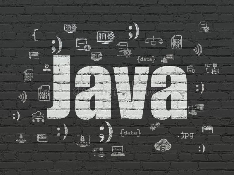 Concetto di software: Java sul fondo della parete royalty illustrazione gratis