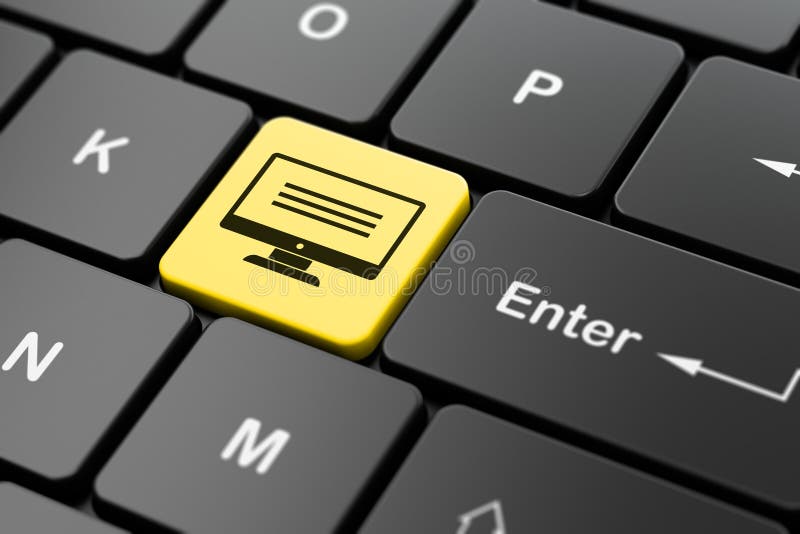 Concetto di software: Monitor sul fondo della tastiera di computer royalty illustrazione gratis