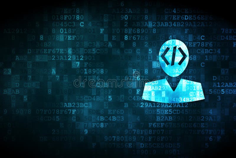 Concetto di software: Programmatore su fondo digitale royalty illustrazione gratis