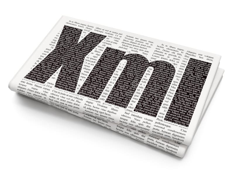Concetto di software: Xml sul fondo del giornale illustrazione vettoriale