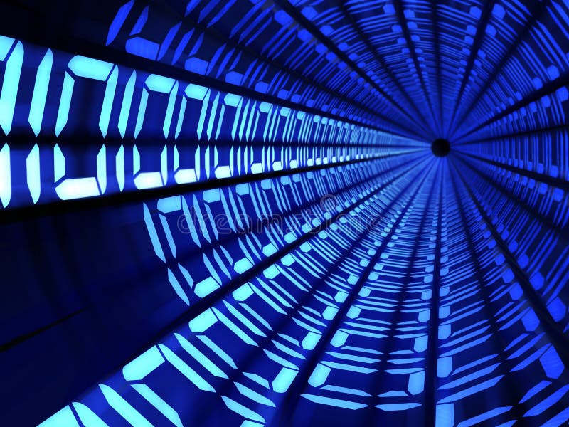 Concetto di tecnologia del tunnel di codice binario illustrazione di stock Concetto di tecnologia del tunnel di codice binario illustrazione di stock
