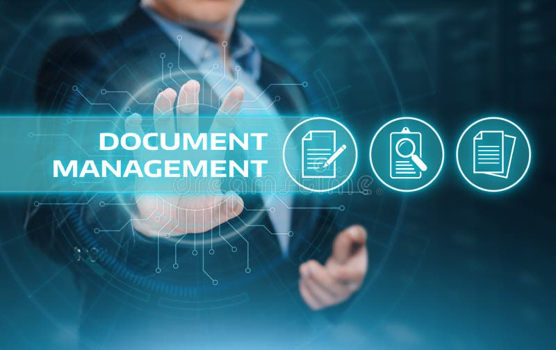 Concetto di tecnologia di Internet di affari del sistema dati della gestione di documenti