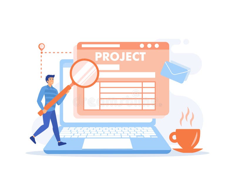 Concetto di tracciabilità del progetto. pianificazione e programmazione dei progetti aziendali di successo royalty illustrazione gratis