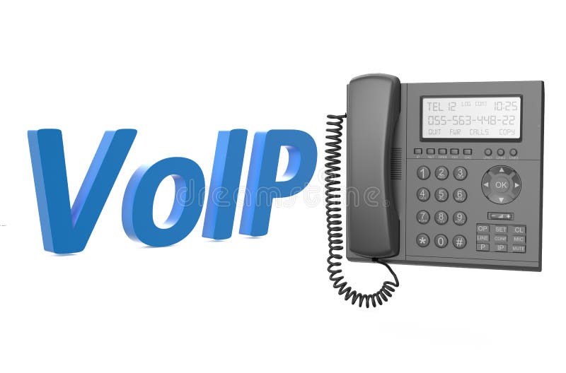 Concetto di VoIP con il telefono del IP illustrazione vettoriale Concetto di VoIP con il telefono del IP illustrazione vettoriale