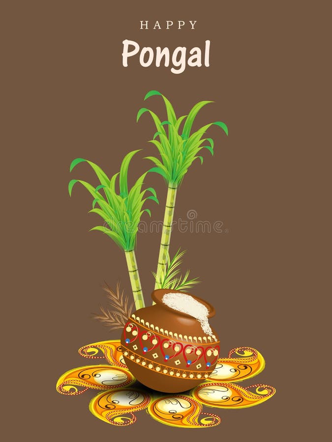 Concetto felice di celebrazione di festival di Pongal illustrazione vettoriale Concetto felice di celebrazione di festival di Pongal illustrazione vettoriale