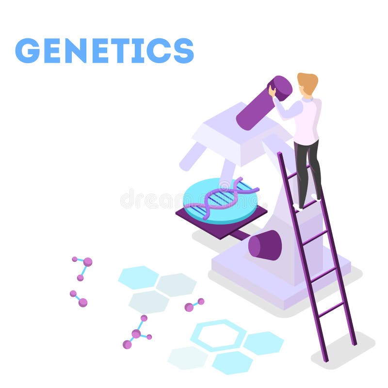 Concetto genetico di ingegneria Esperimento di chimica e di biologia illustrazione vettoriale Concetto genetico di ingegneria Esperimento di chimica e di biologia illustrazione vettoriale