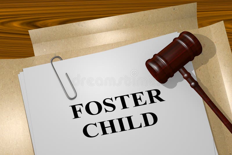 3D illustration of FOSTER CHILD title on legal document. 3D illustration of FOSTER CHILD title on legal document