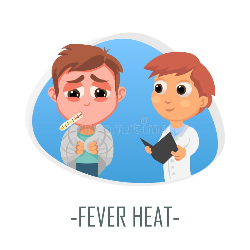 Concetto medico di calore di febbre Illustrazione di vettore royalty illustrazione gratis Concetto medico di calore di febbre Illustrazione di vettore royalty illustrazione gratis