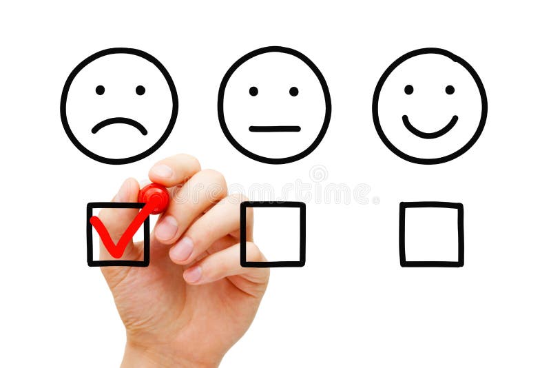 Concetto negativo di indagine di feedback dei clienti fotografie stock Concetto negativo di indagine di feedback dei clienti fotografie stock