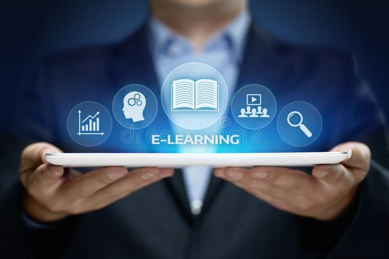 Concetto online di corsi di Webinar di tecnologia di Internet di istruzione di e-learning