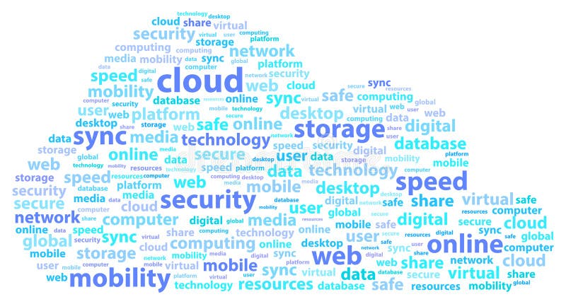 Concetto online di parola di sicurezza di archiviazione di dati della nuvola royalty illustrazione gratis Concetto online di parola di sicurezza di archiviazione di dati della nuvola royalty illustrazione gratis