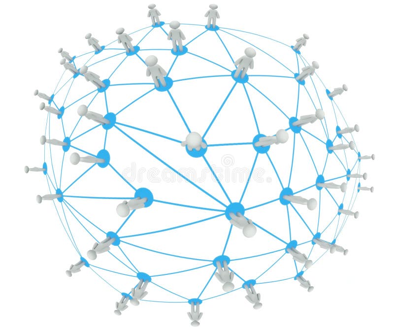 Concetto sociale del collegamento di rete, pianeta 3d