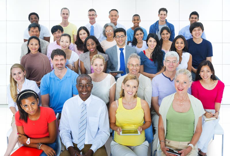 Concetto sociale del pubblico di convenzione gente casuale del gruppo della diversa immagine stock Concetto sociale del pubblico di convenzione gente casuale del gruppo della diversa immagine stock