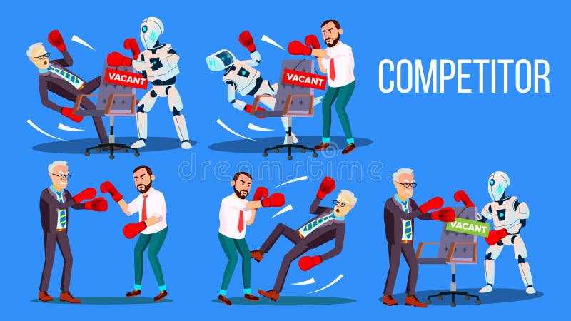 Concorrente do vetor do grupo da posição da vaga do trabalho ilustração royalty free Concorrente do vetor do grupo da posição da vaga do trabalho ilustração royalty free