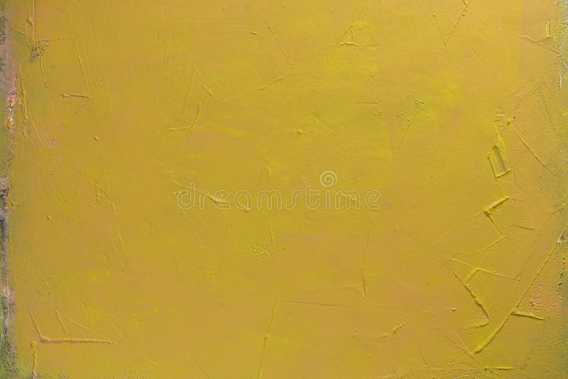 Concrete Background. Yellow Painted Texture Surface Stock Photo Image