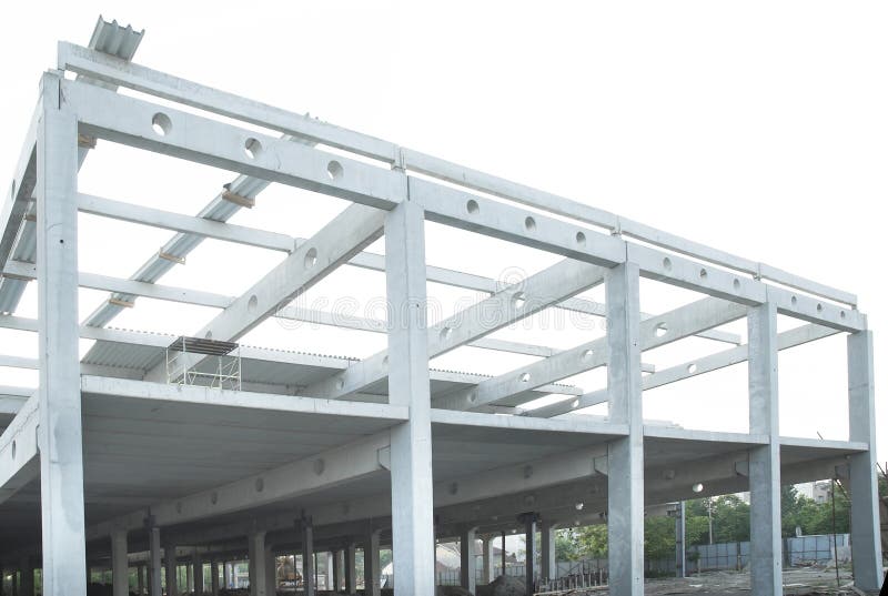 Concrete Beams Joint and Steel Construction Stock Photo Image of profile, facility 4777148