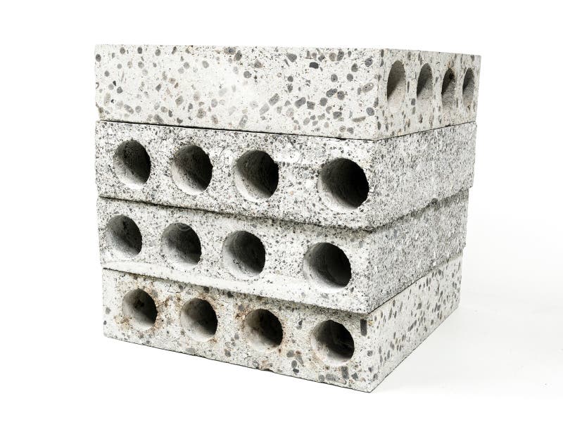 Concrete Block Used As Material in Construction Structure Stock Image