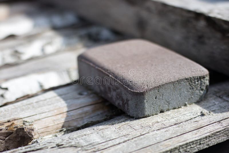 Concrete Block Used in Construction. Building Materials for Pave Stock