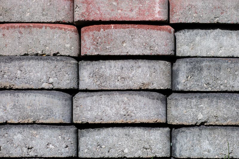 Concrete Block Used In Construction. Building Materials For Pave Stock