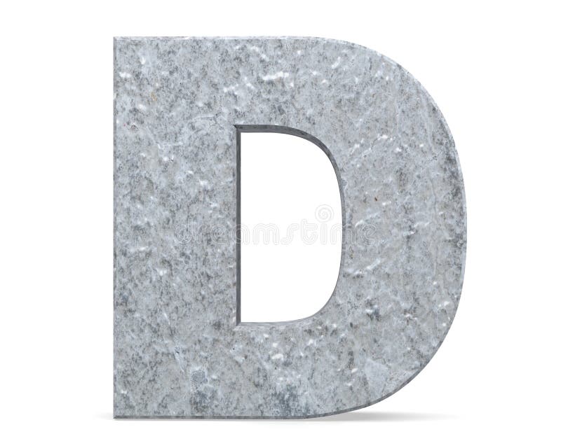 Concrete Capital Letter - O Isolated on White Background. 3D Render ...