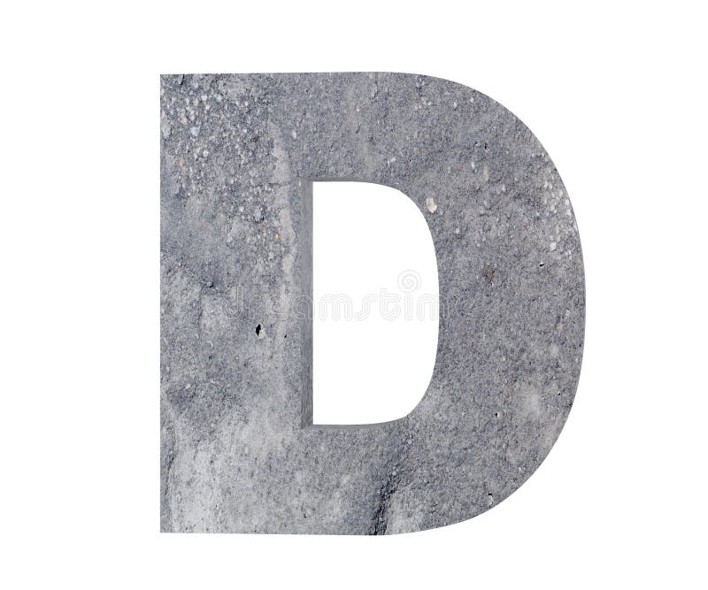 Concrete Capital Letter - D Isolated on White Background. 3D Render ...