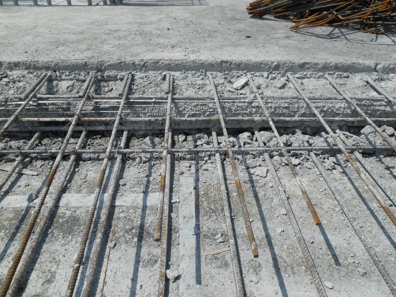 Concrete Construction Joint at Construction Site. Stock Image - Image