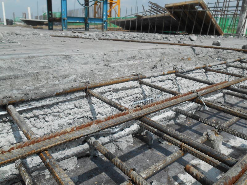 Concrete Construction Joint at Construction Site. Stock Image - Image